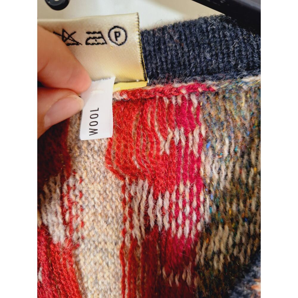 Buttercup Knitwear Women's 100% Wool Knitted Multi-Colored Sweater With Brooch - Picture 9 of 9